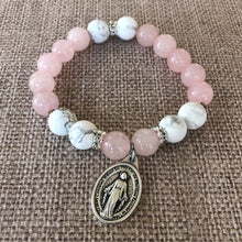 Load image into Gallery viewer, Pink Quartz and White Howlite Saintz Bracelets