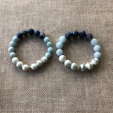 Load image into Gallery viewer, Aquamarine, Howlite &amp; Sodalite Ombre Bracelet