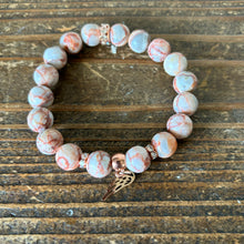 Load image into Gallery viewer, Red Veined Onyx and Moonstone Bracelet