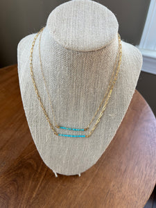 Turquoise Bar Gemstone Necklace