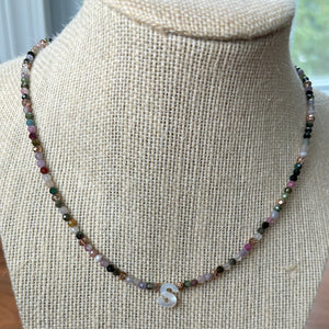 Gemstone and Pearl Letter Necklace