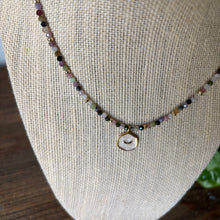 Load image into Gallery viewer, Gold Angel Wing Necklace with Tourmaline and Hematite Gemstones