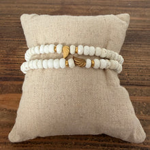 Load image into Gallery viewer, White Faceted Turquoise Angel Wing Bracelet