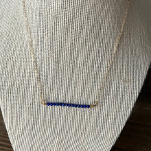 Load image into Gallery viewer, Lapis Gemstone Bar Necklace