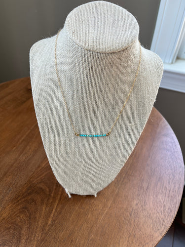 Turquoise Bar Gemstone Necklace