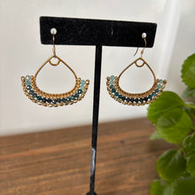 Load image into Gallery viewer, Blue tourmaline and hematite teardrop earrings (gold or silver)