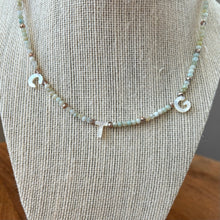 Load image into Gallery viewer, Gemstone and Pearl Letter Necklace