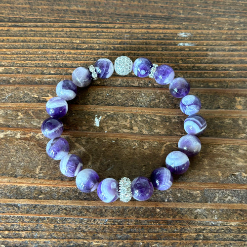 Amethyst Bracelet with Silver Accents