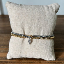 Load image into Gallery viewer, Dainty Faceted Hematite Beaded Bracelet – Multiple Finishes