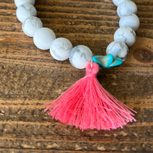 Load image into Gallery viewer, Howlite and Turquoise Starfish Bracelet with Tassel