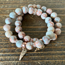 Load image into Gallery viewer, Red Veined Onyx and Moonstone Bracelet