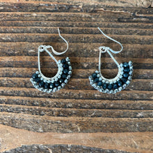 Load image into Gallery viewer, Blue tourmaline and hematite teardrop earrings (gold or silver)