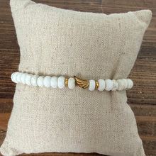 Load image into Gallery viewer, White Faceted Turquoise Angel Wing Bracelet