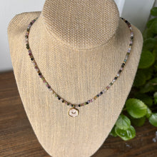 Load image into Gallery viewer, Gold Angel Wing Necklace with Tourmaline and Hematite Gemstones