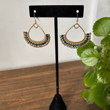 Load image into Gallery viewer, Blue tourmaline and hematite teardrop earrings (gold or silver)