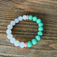 Load image into Gallery viewer, Pink Quartz and Green Jade Bracelet