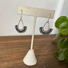 Load image into Gallery viewer, Blue tourmaline and hematite teardrop earrings (gold or silver)