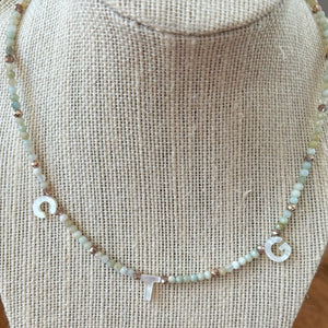 Gemstone and Pearl Letter Necklace