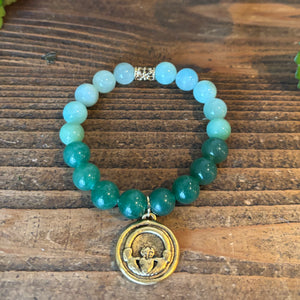 Jade and Aventurine Ombre Bracelet