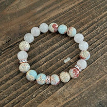 Load image into Gallery viewer, Peace and Love Jasper and Pink Quartz Bracelet