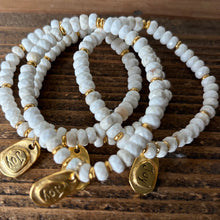 Load image into Gallery viewer, White Faceted Turquoise Joy Bracelet