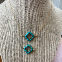 Load image into Gallery viewer, Turquoise Clover Necklace