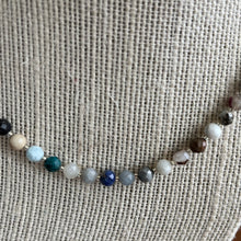 Load image into Gallery viewer, Multi-Gemstone Necklace with Silver Seed Beads