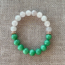Load image into Gallery viewer, Pink Quartz and Green Jade Bracelet