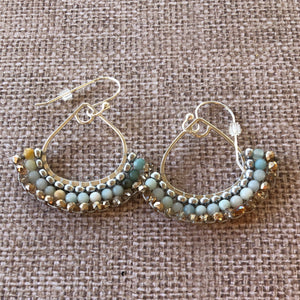 Medium Amazonite Silver Earrings