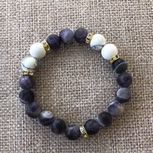 Load image into Gallery viewer, Amethyst Bracelet with Howlite Accents