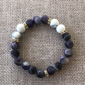 Amethyst Bracelet with Howlite Accents