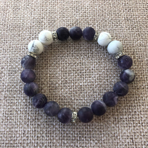 Amethyst Bracelet with Howlite Accents