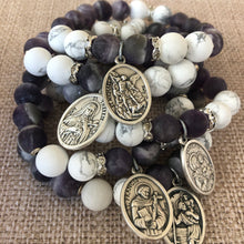 Load image into Gallery viewer, Amethyst and Howlite Saintz Bracelets
