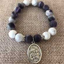 Load image into Gallery viewer, Amethyst and Howlite Saintz Bracelets