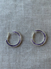 Load image into Gallery viewer, Sapphire Gemstone Hoop Earrings