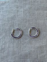 Load image into Gallery viewer, Sapphire Gemstone Hoop Earrings