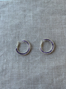 Sapphire Gemstone Hoop Earrings