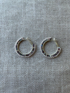 Sapphire Gemstone Hoop Earrings