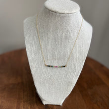 Load image into Gallery viewer, Tourmaline Bar Gemstone Necklace